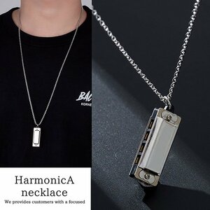  necklace men's lady's accessory harmonica Vintage choker lady's stylish good-looking pendant 7987829 silver 