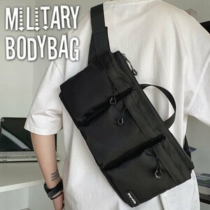 MA-1 body bag bag sakoshu men's lady's military one shoulder diagonal .. water-repellent 7987781 black new goods 1 jpy start 