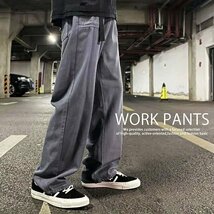 ワークパンツ カーゴパンツ メンズ レディース ボトムス リラックスパンツ イージーパンツ アウトドア 7987816 2XL グレー 1円 スタート_画像1