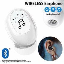 ワイヤレスイヤホン ワイヤレス スポーツ Bluetooth5.1 マイク 左右兼用 片耳 高音質 iPhone android 7987959 ホワイト 新品 1円 スタート_画像1