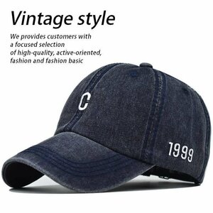 【C】Vintage style ローキャップ キャップ 帽子 メンズ レディース こなれ感 7988369 9009978 T-4 ネイビー 新品 1円 スタート