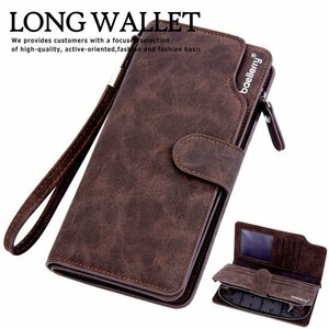  long wallet purse men's lady's wallet smartphone case clutch bag Mother's Day Father's day present 7987560 Brown new goods 1 jpy start 