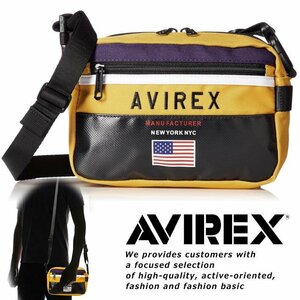 AVIREX ショルダーバッグ サコッシュ メンズ 7987206 アヴィレックス ブランド 正規品 アビレックス AX2005 キイロ 新品 1円 スタート