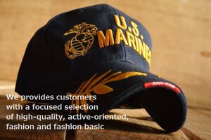 U.S.MARINES キャップ 帽子 メンズ 刺繍 7998816 9009978 I-2 NAVY ネイビー 新品 1円 スタート