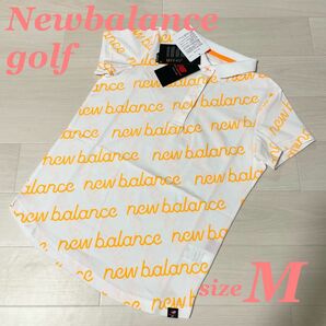 ニューバランス ゴルフ ラウンドヘム ポロシャツ バイアスロゴ 総柄 半袖