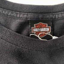 ハーレーダビッドソン Tシャツ 半袖 ブラック Harley-Davidson 古着 メンズ XXL USA製 ドクロ バイク クリーニング済み_画像2