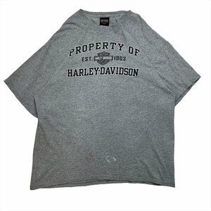 ハーレーダビッドソン Tシャツ 半袖 グレー Harley-Davidson 古着 メンズ XXL USA製 アメカジ バイク