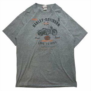 ハーレーダビッドソン Tシャツ 半袖 グレー Harley-Davidson 古着 メンズ XL アメカジ バイク