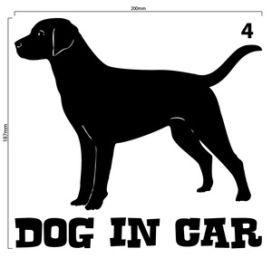 自作カッティングステッカー DOG IN CAR / ドッグインカー パターン 4 187×200mm ネコポス対応可 ステッカー 商品同梱可 新品[S-201]