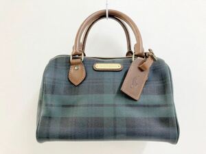 POLO RALPH LAUREN Polo Ralph Lauren handbag Mini Boston leather check pattern green group 