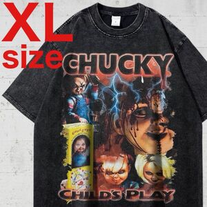 チャイルドプレイ　チャッキー　半袖　映画　ムービー　Tシャツ　ブラック　XXL