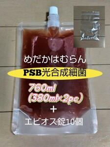 【760ml】PSB光合成細菌+エビオス錠10個②【めだか_はむらん】メダカ　金魚　ゾウリムシ ミジンコ　エサ　水質浄化　ヌマエビ　液肥　psb