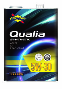 送料無料！　SUNOCO　Qualia　スノコ　クオリア　SP/GF-6A　5W-30　Synthetic（エステル配合）Level:部分合成　 20L缶　エンジンオイル