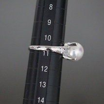 タサキ TASAKI アコヤパール 9.1mm玉 ダイヤモンド 0.34ct リング 約11号 PT900 5.3g レディース 指輪 E1136_画像7