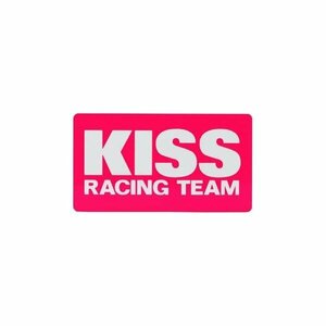 キジマ KISS Racing Team ステッカー [ピンクベース×白文字 Mサイズ] K1482