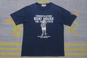 * Captain Santa *BOAT HOUSE*35 anniversary / Anniversary print T-shirt [ used ]sizeXL