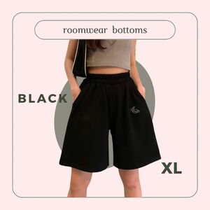 ハーフパンツ レディース スウェット ブラック XL ハイライズ