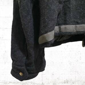 大人気 kolor ウール ショートジャケット ブルゾン グラロンテープ ドッキングデザイン 灰 チャコールグレー カラー sacaiの旦那さん S M の画像7