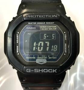 336■ CASIO カシオ 腕時計 GW-5600BJ The G デジタル 電波ソーラー スクウェア ブラック 稼働品 本体のみ 現状品 USED メンズ レディース