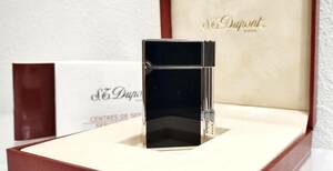 686# S.T Dupont Dupont gas lighter gyatsu Be original lacquer black / silver color spark has confirmed opening and closing sound excellent box / manual present condition goods storage goods 