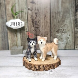 o seat . Akita dog ①. solid only legume ... wool felt hand made doll house miniature Blythe pet 