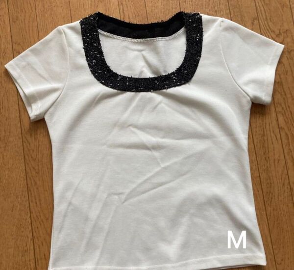 【セシルマクビー】半袖 カットソー トップス M 白