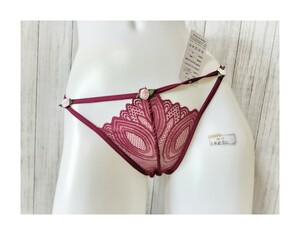 ★新品★ L Tバック ショーツ ボルドー系ワインレッド系 レッド系 赤系 レース 花 セクシーランジェリー