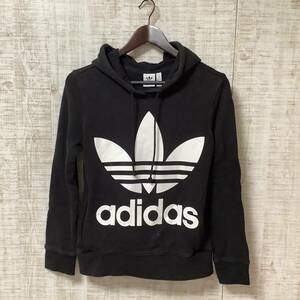 A292◇adidas | アディダス　パーカー　スウェット　ブラック　サイズM