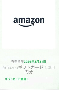 Amazonギフトカード メールタイプ 1000円1個です