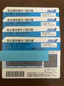 ANA株主優待 4枚セット 有効期限2024年5月31日