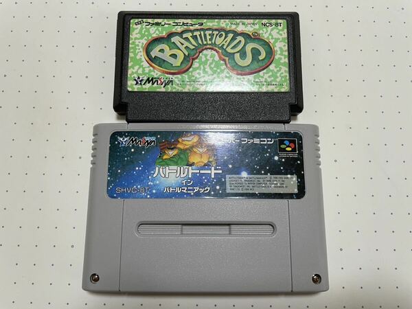 ☆FC SFC 激 レア 希少 美品 バトルトード イン バトルマニアック BATTLE TOADS セット ☆動作確認済 端子・除菌清掃済 同梱可