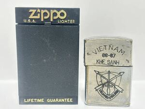 (10) ZIPPO ジッポ ジッポー オイルライター VIETNAM 66-67 KHE SANH ベトナム ケース付き シルバー系 喫煙グッズ