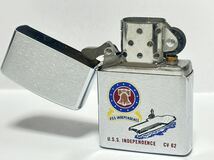 (15) ZIPPO ジッポ ジッポー オイルライター U.S.S. INDEPENDENCE CVー62 インディペンデンス ケース付き シルバー系 喫煙グッズ_画像3