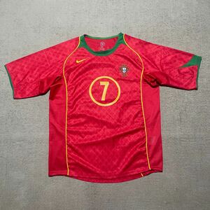 極美品 NIKE ナイキ サッカー ポルトガル代表 EURO2004 04/05 #7 ルイス・フィーゴ home レプリカ ユニフォーム シャツ S ルイ・コスタ