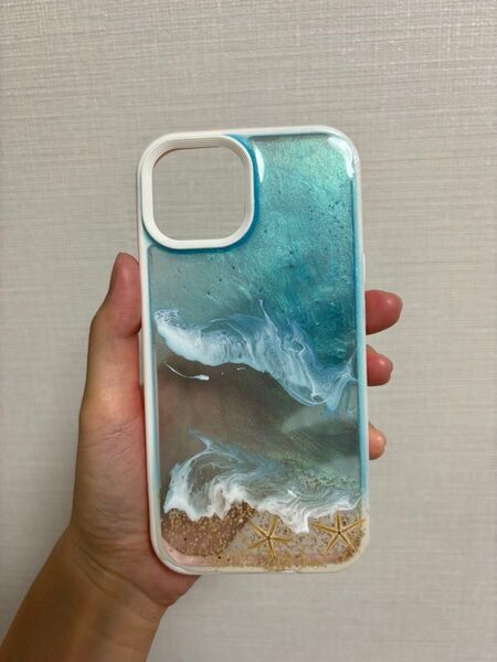 iPhoneケース iPhoneカバー iPhone15 レジンアート 海