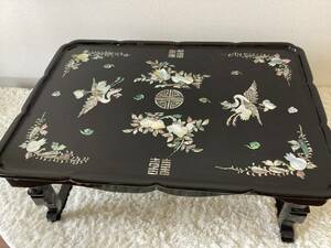  Korea mother-of-pearl lacquer coating table low table crane pattern folding regular price 75,900 jpy 