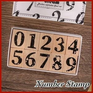 数字　スタンプ　木製　アンティーク　ナンバー　セット コラージュ