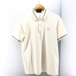 【中古】FRED PERRY イングランド製 ポロシャツ エクリュ×オートミール サイズ42 フレッドペリー[240024464124]