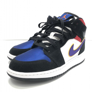 【中古】NIKE GS AIR JORDAN 1 MID LAKERS TOP3 24cm BQ6931-005　ナイキ[240024453614]