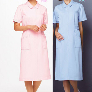 ナース服 ワンピース 抗菌 防臭 帯電防 ブルー LL 看護師 介護士 病院 看護婦 老人ホーム 病院 の画像3