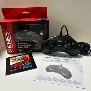 Retro-Bit 公式セガジェネシス USBコントローラー 6ボタン アーケードパッド Sega Genesis Mini、PC、Mac、Steam、Nintendo Switch用 - USB