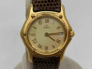 EBEL Ebel crash wave 1911 888901 K18 purity belt non original box attaching quartz wristwatch 