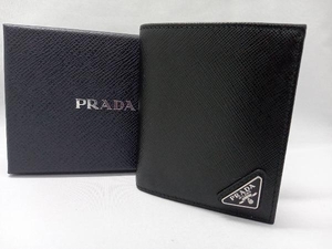 PRADA プラダ トライアングル 2MO008 二つ折り財布 小銭入れ付き ブラック