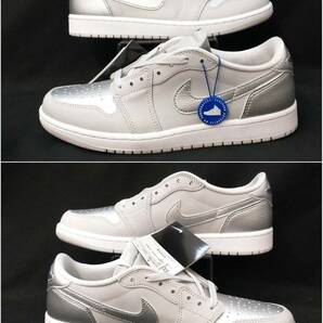 [黒タグ付・未使用] NIKE AIR JORDAN 1 RETRO LOW OG AJ1 SILVER ジョーダン ロー シルバー 27cm 銀 グレー CZ07090-002 店舗受取可の画像4