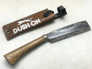 65048 鉈　ナタ　DUSHON　薪割り　革カバー付き　中古　