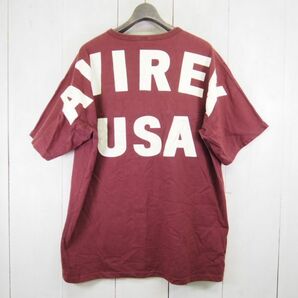 アヴィレックス AVIREX ロゴプリント半袖コットンTシャツ(XL)ボルドーの画像6