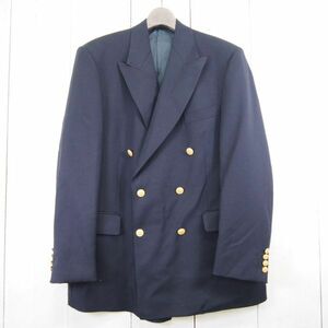  Britain made Aquascutum Aquascutum gold . double wool tailored jacket navy blue blur (42) navy 