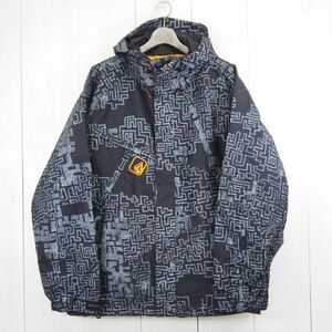 ヴォルコム VOLCOM 総柄スノーボードジャケット*スノボジャケット*スノーウェア(L)ブラック