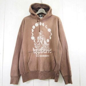 ヒステリックグラマー HYSTERIC GLAMOUR プリント スウェットプルオーバーパーカー(L)ブラウン系/日本製