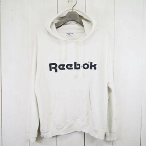 リーボック Reebok ロゴ刺繍プルオーバースウェットパーカー*フーディー(L)霜降り